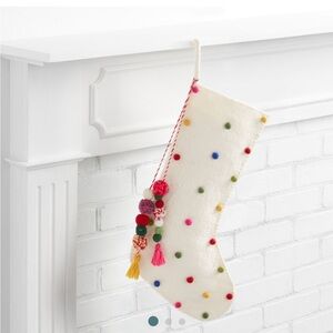 White Wool Felt Stocking